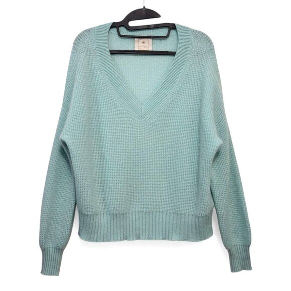 Sunny Cashmere Ice Blue V-Neck Sweater - Picture 3 of 12